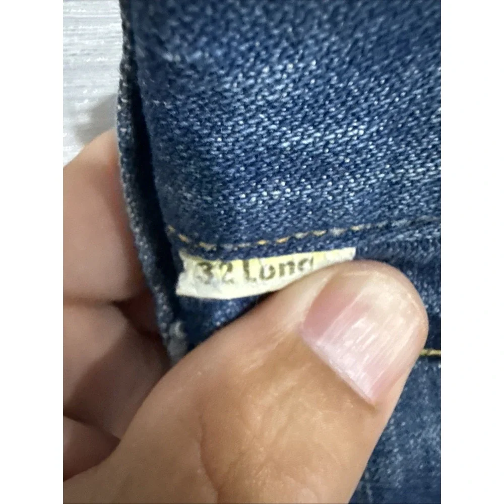Vintage Lee Jeans Mens 32 Long Relaxed Fit Tapered Leg Blue Wash Denim USA Made